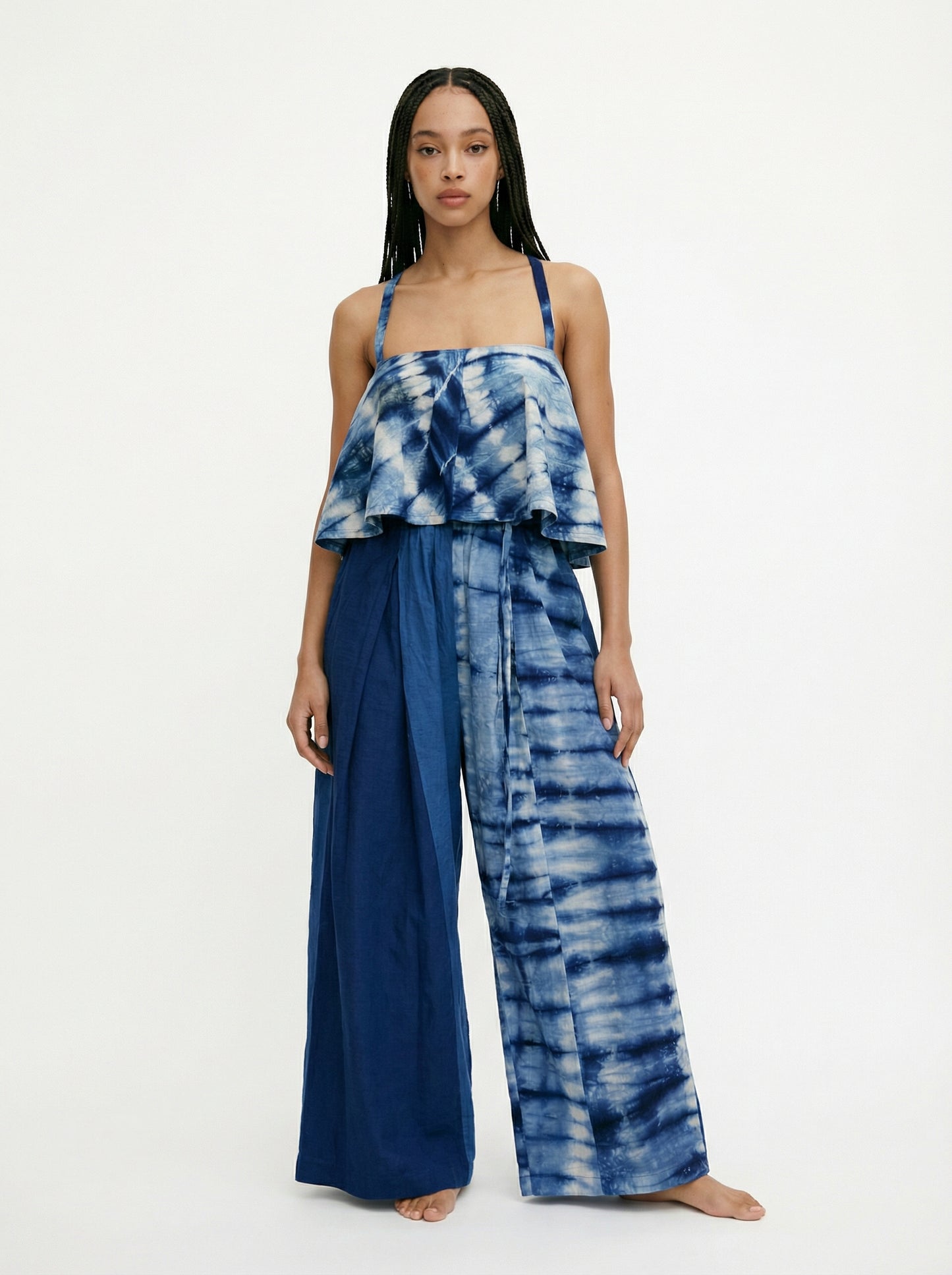 Mixed print pants