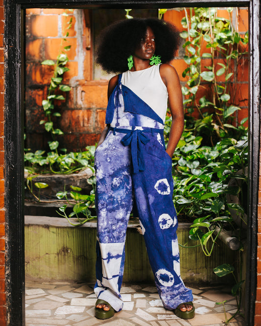 Mixed Print Dungarees