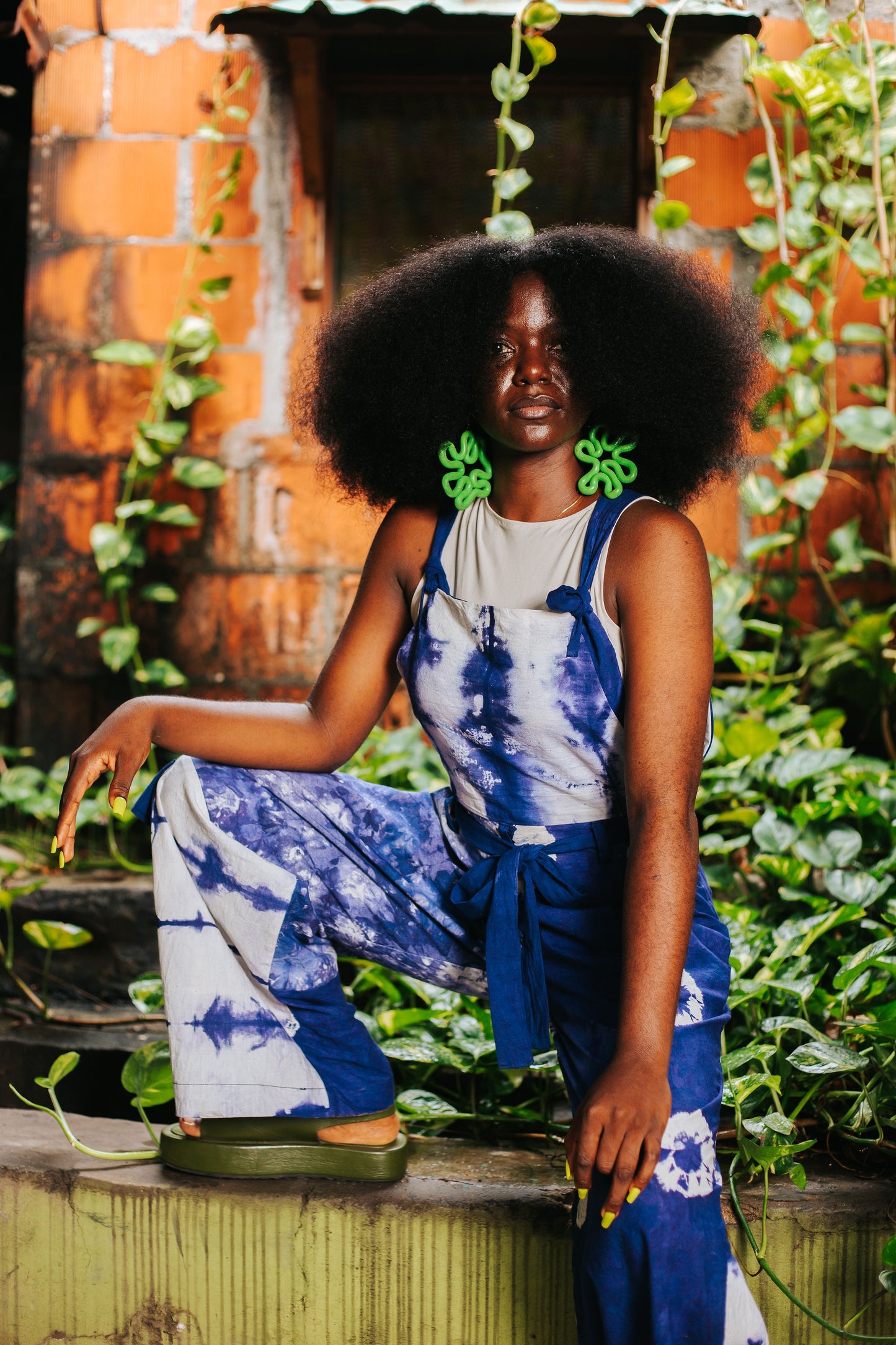 Mixed Print Dungarees