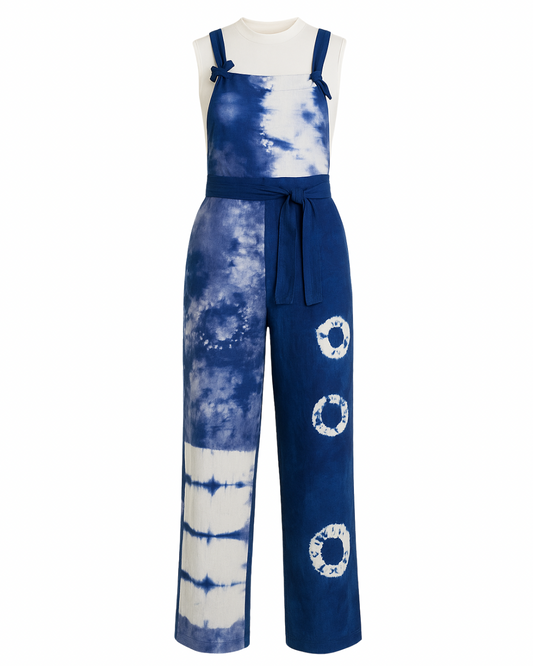 Mixed Print Dungarees